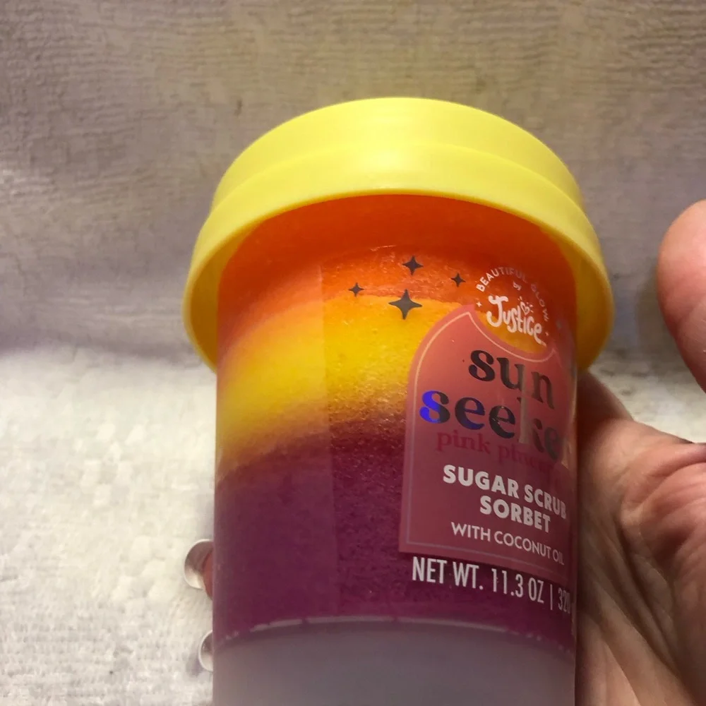 Justice Sun Seeker pink pineapple sugar scrub sorbet body scrub shea body butter
